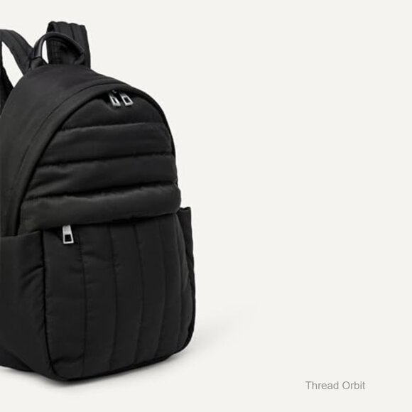 Small Quilted Backpack with Adjustable Straps and Multiple Pockets